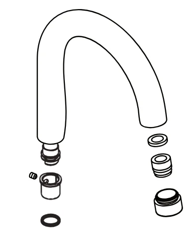 hansgrohe Auslauf komplett Axor Uno 2 Waschtischmischer für Handwaschbecken satinox-97688810