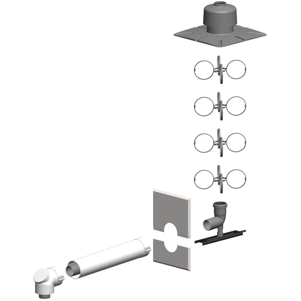 ATEC Schacht-Set PolyTwin DN 60/100-DN 60, PP-Abgassystem/PP, weiß-00570
