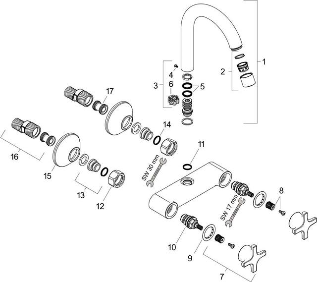 Hansgrohe Spültisch-Zweigriffarmatur Logis M32 Highspout, Wandmontage, schwenkbarer Auslauf, chrom-71286000