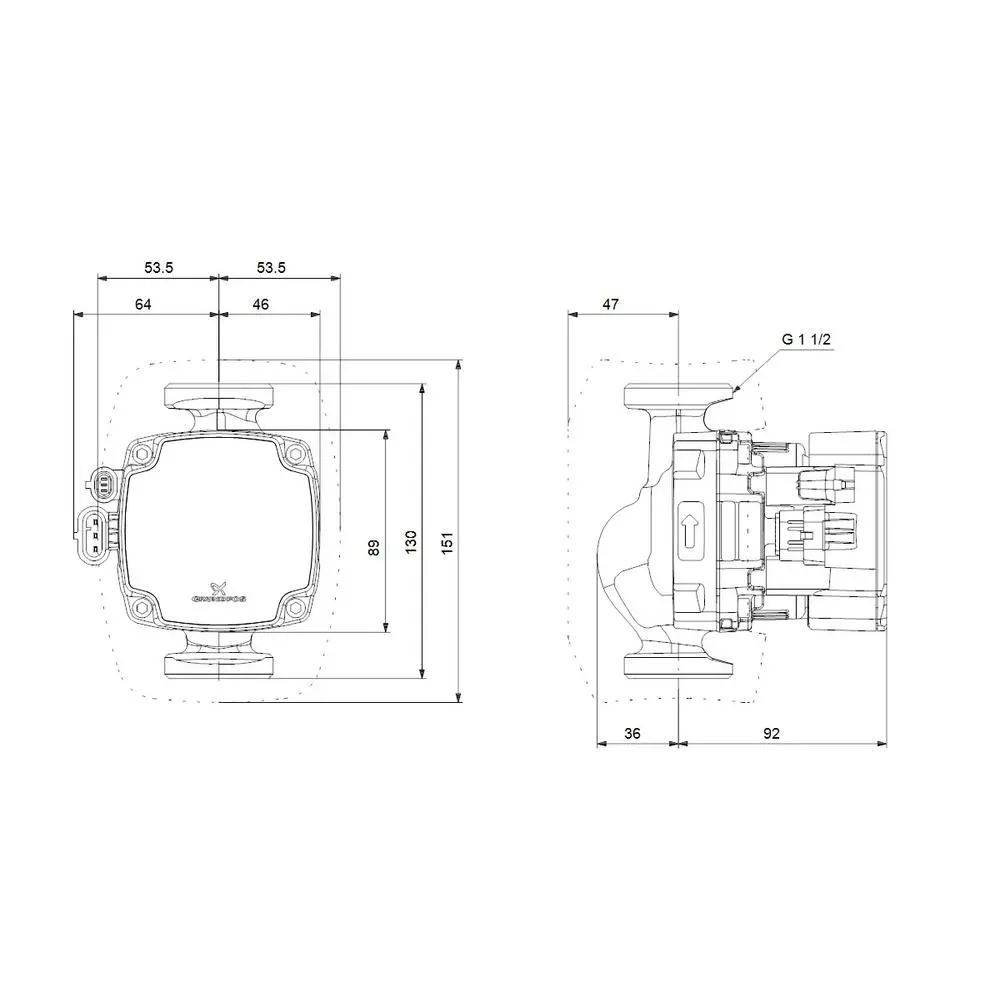 Grundfos Hocheffizienz Umwälzpumpe ALPHA2 GO 25-40 130 220-240V 9H DD0 -93074250