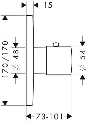 Hansgrohe Fertigmontageset Axor Citterio M Highflow UP-Thermostat, chrom-34715000
