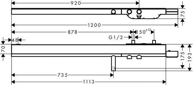 hansgrohe Wannenthermostat Axor 1200 AP, 2 Verbraucher, chrom-45421000 hansgrohe Wannenthermostat Axor 1200 AP, 2 Verbraucher, chrom-45421000