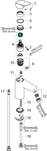 Hansgrohe Waschtisch-Einhebelmischer Logis 100-CoolStart 5 l/min, ohne Ablaufgarnitur, chrom-71103000