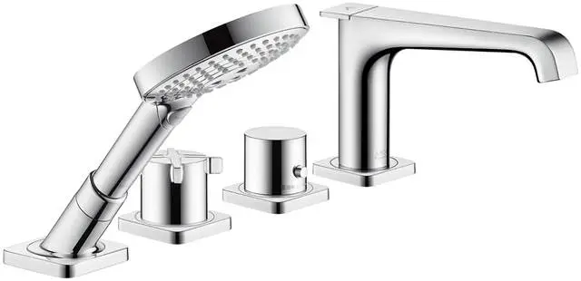 Hansgrohe 4-Loch-Fliesenrandarmatur Axor Citterio E Ausladung 190 mm, mit Thermostat, chrom-36410000