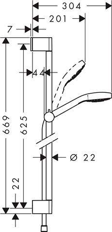 hansgrohe Croma Select S Brauseset 1jet-26574400