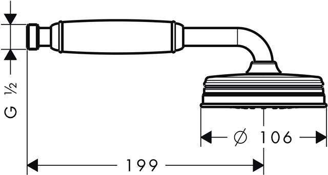 hansgrohe AXOR Montreux Handbrause 100 1jet 100mm, DN 15/DN 20, chrom-16320000