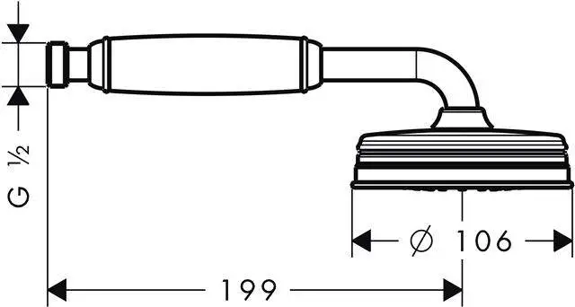 hansgrohe AXOR Montreux Handbrause 100 1jet 100mm, DN 15/DN 20, chrom-16320000