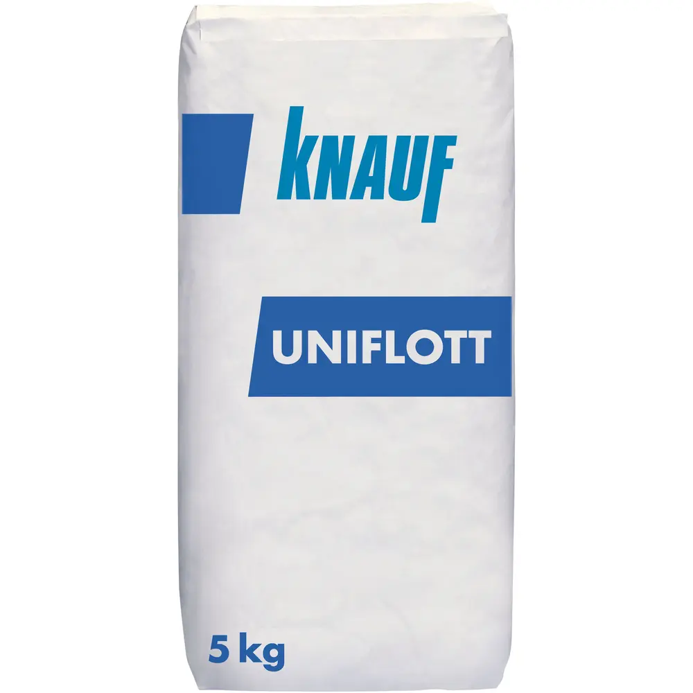 Knauf Gips-Spachtelmasse Uniflott, schnelles und einfaches Verspachteln von Gipsplattenfugen, 5 kg-3115