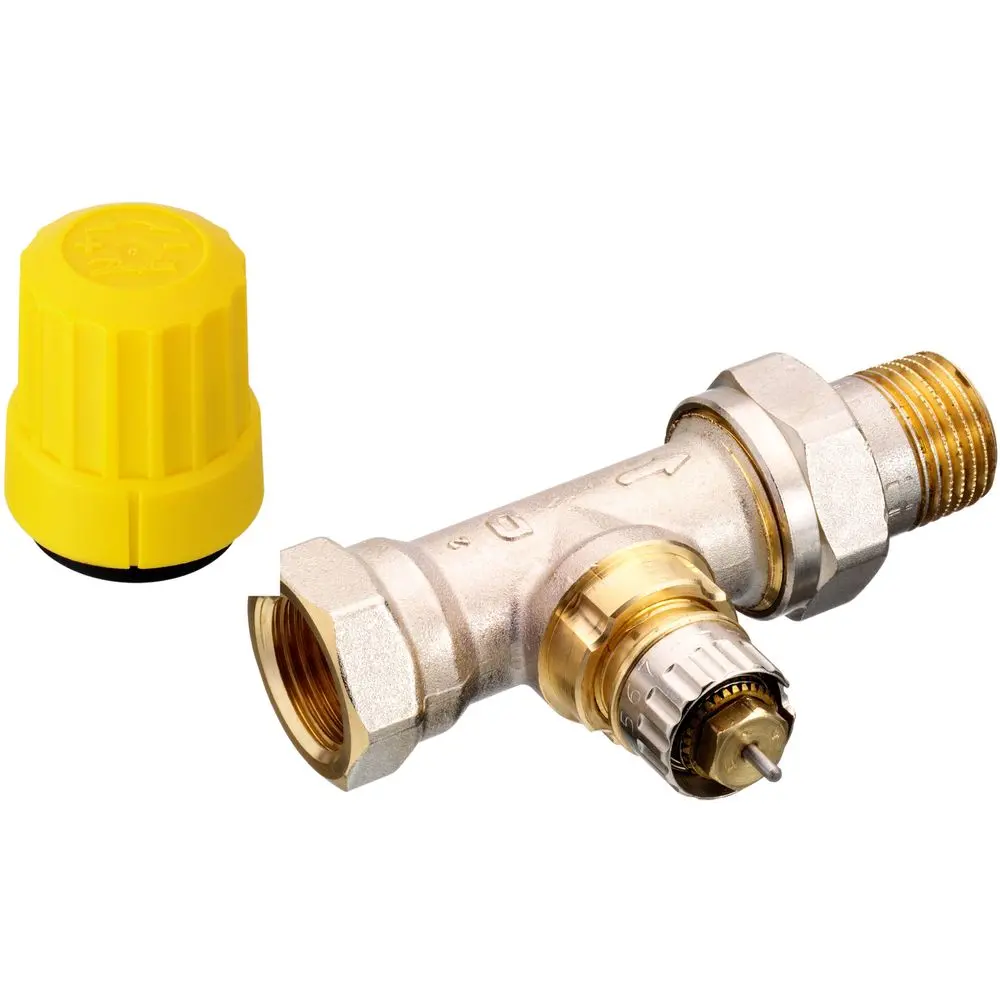 Danfoss Ventilgehäuse RA-UN 15, R 1/2", Durchgang, matt vernickelt -013G3004