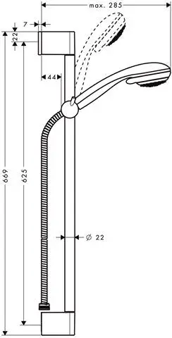 Hansgrohe Brause-Set Crometta 85 Vario mit 90 cm Brausestange Unica Crometta, chrom-27762000 Hansgrohe Brause-Set Crometta 85 Vario mit 90 cm Brausestange Unica Crometta, chrom-27762000