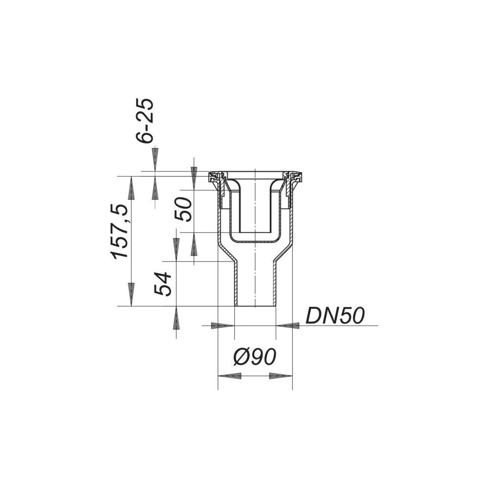 Dallmer Duschwannen-Ablaufgehäuse ORIO V DN 50, senkrecht -160027 Dallmer Duschwannen-Ablaufgehäuse ORIO V DN 50, senkrecht -160027