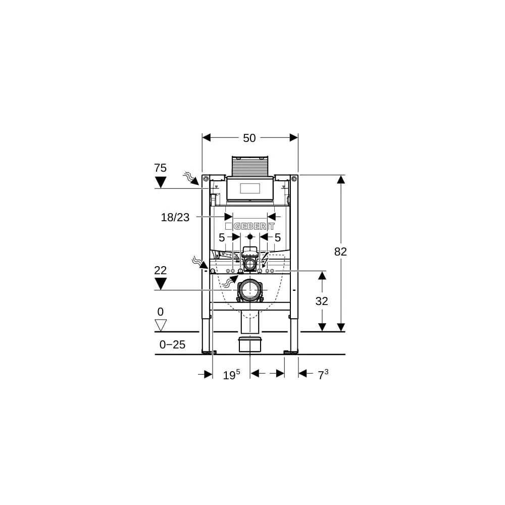 Geberit Wand-WC-Element Duofix BH 82cm, mit Omega UP-Spülkasten 12 cm -111003002