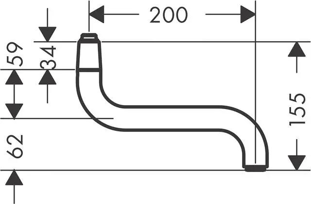 hansgrohe Auslauf Küche Wand 200mm chrom-92616000