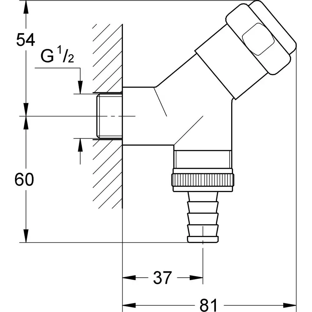 GROHE WAS-Anschlussventil 1/2", chrom -41010000 GROHE WAS-Anschlussventil 1/2", chrom -41010000
