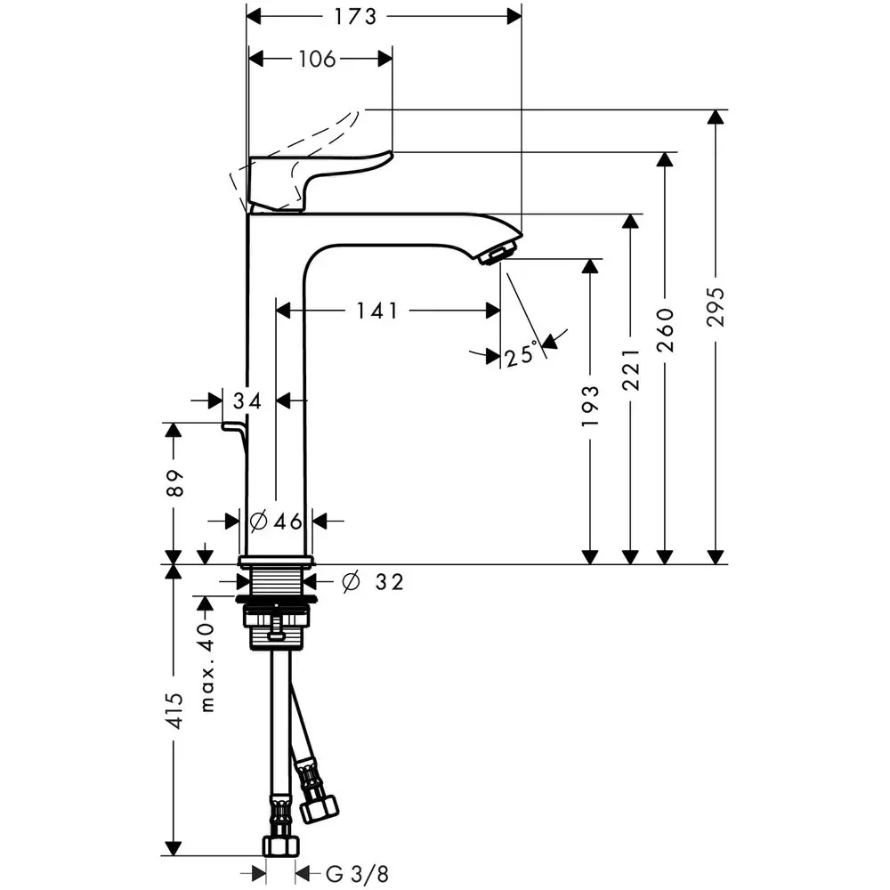Hansgrohe Waschtisch-Einhebelmischer Metris 200 5 l/min, mit Ablaufgarnitur, chrom-31183000