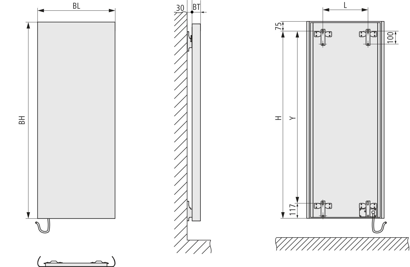 Kermi Bad-Heizkörper Pateo-E 1525x500mm, weiß R 9016, Raumw., WWS-PSR1E15500102XK