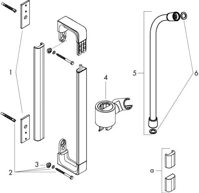 Hansgrohe Brausestange Axor Citterio E 900 mm, mit Handbrause 120 3jet, chrom-36736000