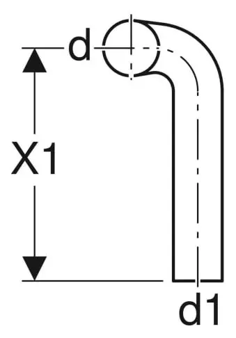 Geberit Spülbogen 90Gr, 28 x 21 cm, rechts gekröpft: d=50mm, A=6cm, weiß-alpin 118.112.11.1-118112111