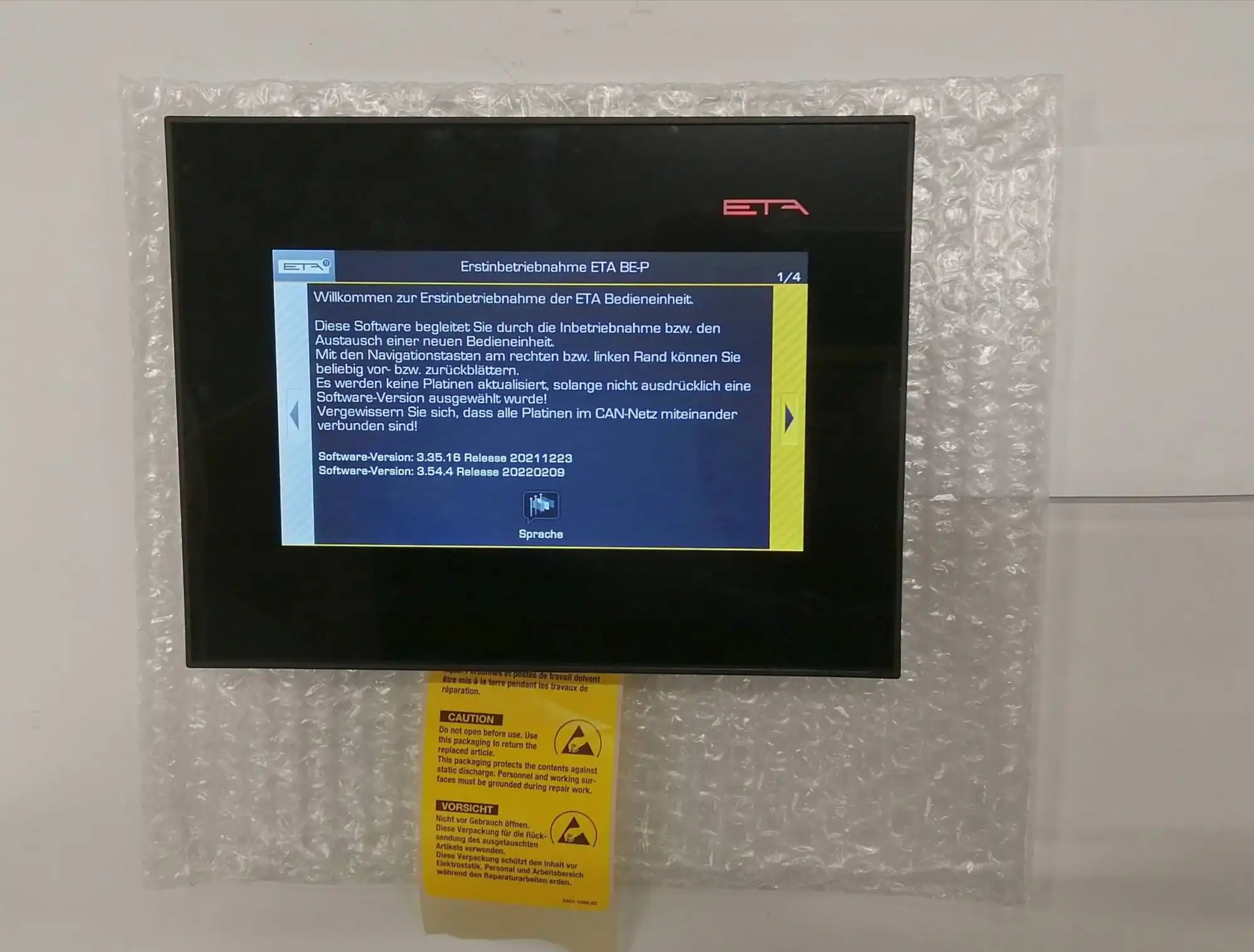 ETA Bedienteil BE-P Touch Austausch - BE-P3 auf BE-P3 mit IBN-Software, nur für Austausch BE-P3 auf-001-5491-03-E