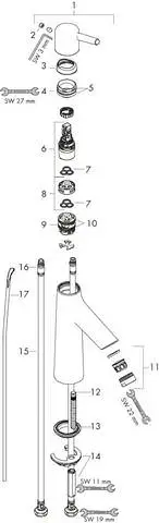 Waschtisch-Einhebelmischer Talis S 100-CoolStart 5 l/min, mit Ablaufgarnitur, chrom-72022000 Waschtisch-Einhebelmischer Talis S 100-CoolStart 5 l/min, mit Ablaufgarnitur, chrom-72022000