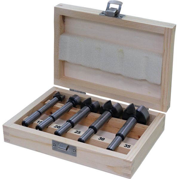 Triuso Forstnerbohrerset 5-teilig mit Zentrierspitze, Ø 15 - 20 - 25 - 30 - 35 mm-34FORST5 Triuso Forstnerbohrerset 5-teilig mit Zentrierspitze, Ø 15 - 20 - 25 - 30 - 35 mm-34FORST5
