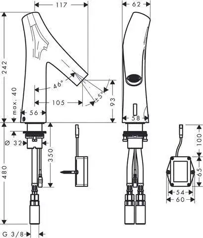hansgrohe Waschtisch-Armatur Axor Starck Organic chrom, Elektronik, Temperaturvoreinstellung, Netzan-12174000 hansgrohe Waschtisch-Armatur Axor Starck Organic chrom, Elektronik, Temperaturvoreinstellung, Netzan-12174000