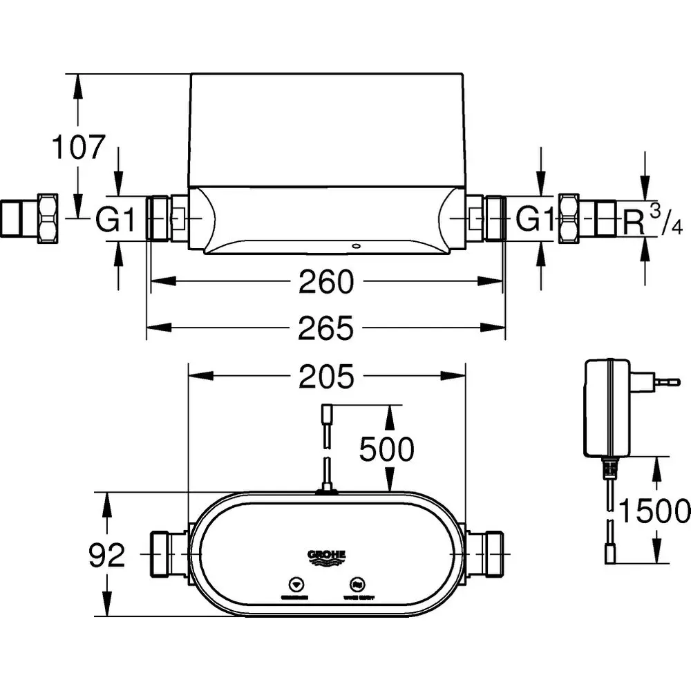 GROHE Intelligente Wassersteuerung Guard Sense für Wireless LAN, Netzanschluss 230 V, weiß-22500LN0