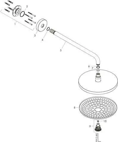 hansgrohe Kopfbrause Raindance Select S 240 2jet, mit Brausearm 390mm, chrom-26466000
