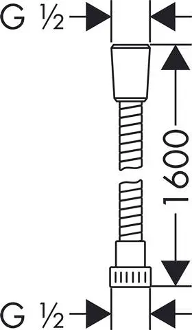Hansgrohe Brauseschlauch Metaflex 125 cm, chrom, mit Spiralwicklung-28262000