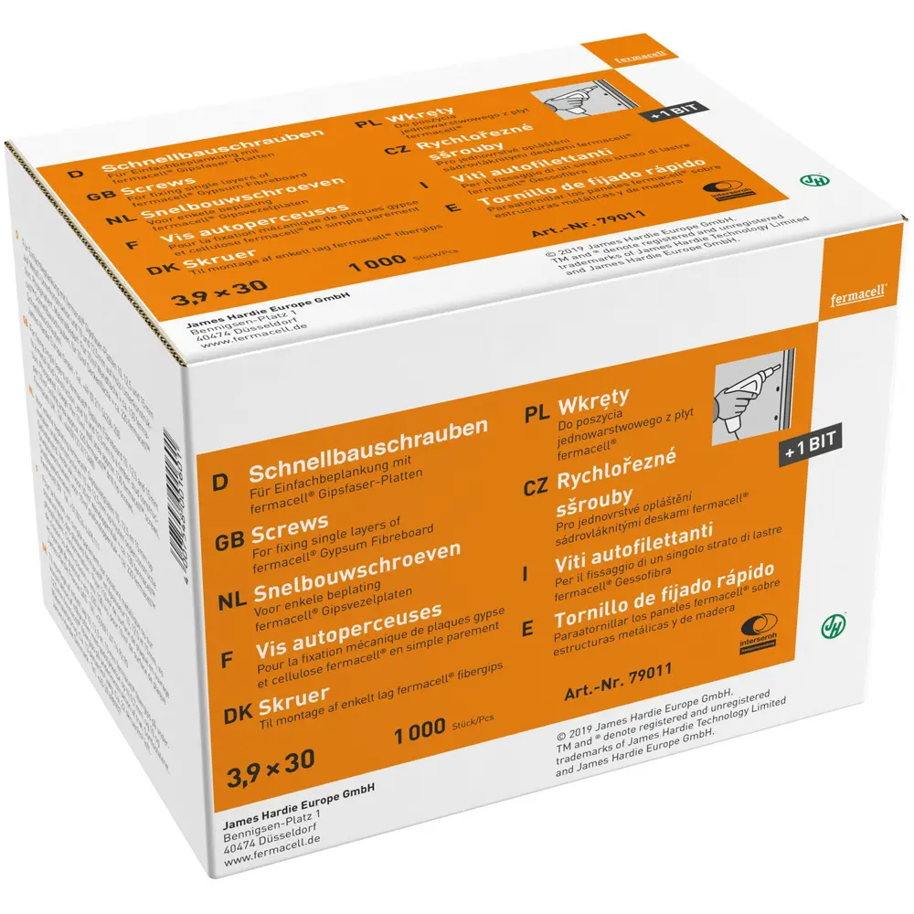 Fermacell Gipsfaser-Schnellbauschrauben 3,9x30 mm a 1000 Stück-79011