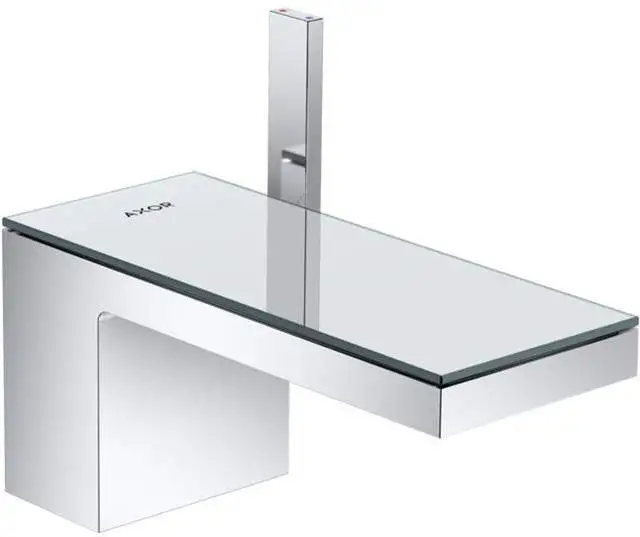 Waschtisch-Einhebelmischer 70 Axor MyEdition chrom/Spiegelglas, mit Push-Open Ablaufgarnitur, Ausla-47010000