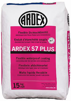 Ardex S 7 Plus W Flex Dichtschlämme, weiß, a 15 kg Sack-46483