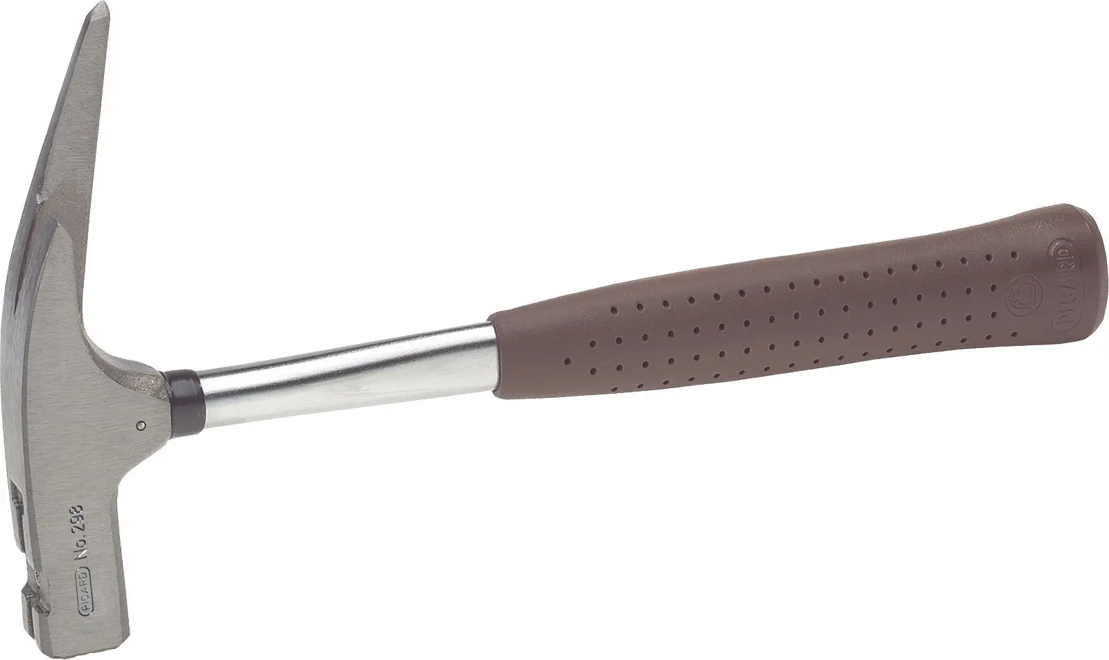 Triuso Latthammer "Picard" mit magnetischem Nagelhalter, brauner Spezialgriff, 600 g, geraute Bahn-298