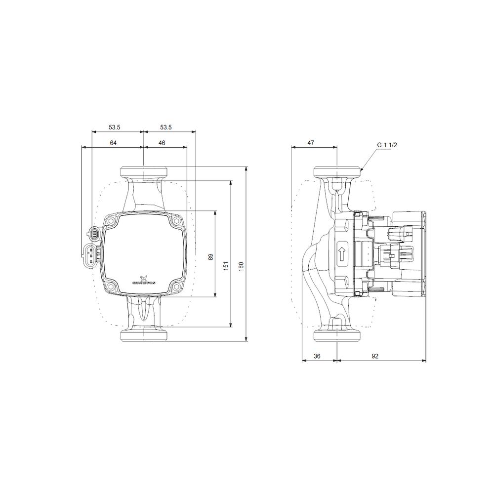 Grundfos Hocheffizienz Umwälzpumpe ALPHA2 GO 25-60 180 220-240V 9H DF0 -93074240 Grundfos Hocheffizienz Umwälzpumpe ALPHA2 GO 25-60 180 220-240V 9H DF0 -93074240