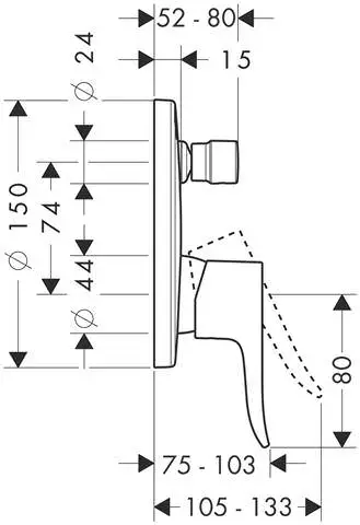 Hansgrohe Fertigmontageset Metris UP-Wannen-Einhebelmischer, mit Sicherungskombination, chrom-31487000