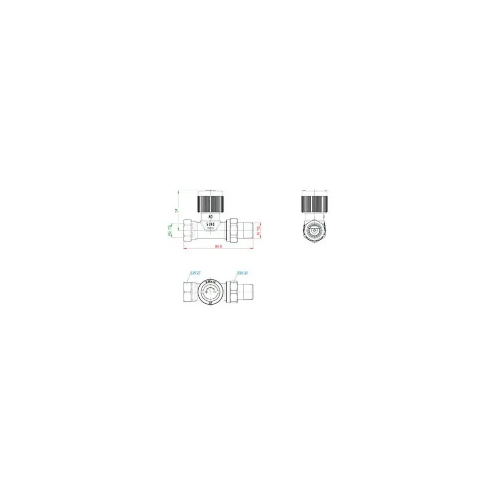 Oventrop Rücklauf-Temperaturbegrenzer-Set DN 15, Rücklauf-Durchgangs-Ventil und Thermostat Uni RTLH-1028464