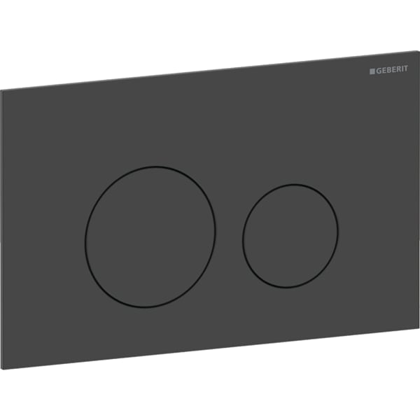 Geberit Sigma40 Betätigungsplatte, rund, 2-Mengen-Spülung: Platte, Taste: schwarz matt / easy-to-clean-beschichtet-115628141