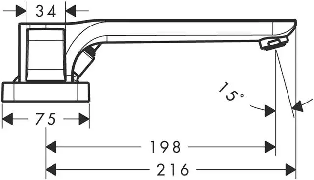 hansgrohe Fertigmontageset Axor Urquiola 3-Loch-Wannenarmatur, Ausladung 198 mm, chrom-11436000