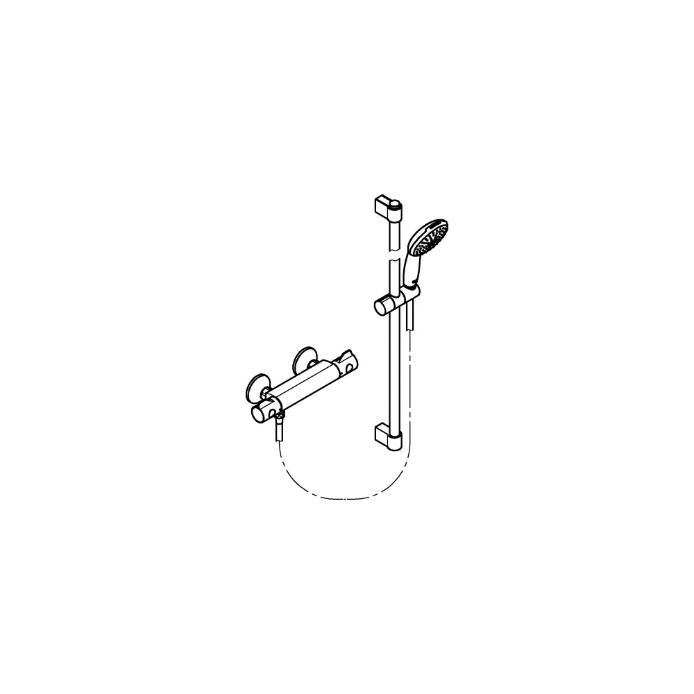 GROHE Thermostat-Brauseset Grohtherm 800 1/2", mit Brausegarnitur 90cm, chrom -34566002