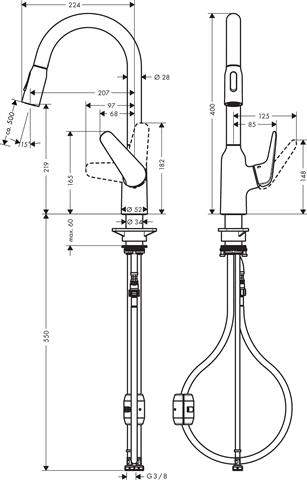 hansgrohe Spültisch-Einhebelmischer M429-H220-71800800