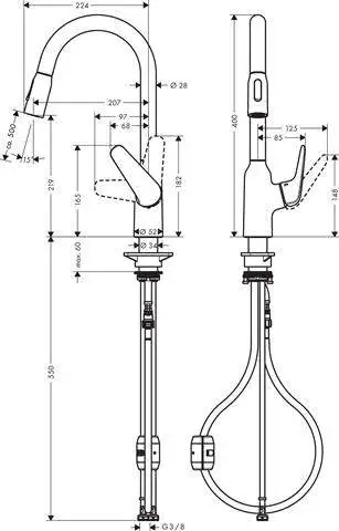 hansgrohe Spültisch-Einhebelmischer M429-H220-71800800