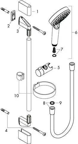 Hansgrohe Brauseset Crometta Vario/Unica Brausestange 65 cm, mit Seifenschale, weiß/chrom-26553400
