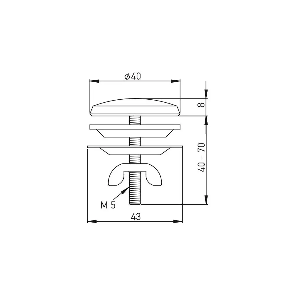 STEDO Hahnlochdeckel Ø 40 mm, Gewindestift 40 mm, schwere Ausführung, Messing verchromt-300056 STEDO Hahnlochdeckel Ø 40 mm, Gewindestift 40 mm, schwere Ausführung, Messing verchromt-300056