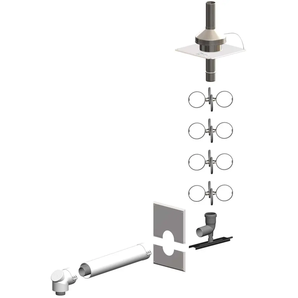ATEC Schacht-Set PolyTwin DN 60/100-DN 60, PP-Abgassystem/PP, weiß-00571