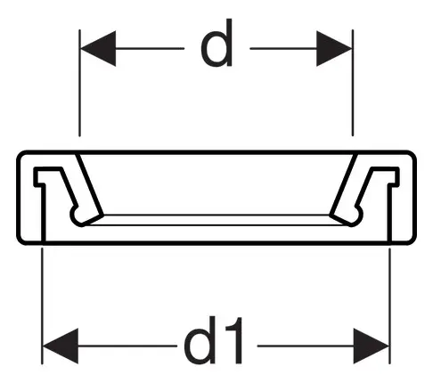 Gummidichtung zum Anschluss v. Standklosetts Manschette: d=80-100mm, d1=122mm-152424001