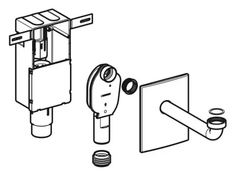Geberit Set UP-Geruchsverschluss für Waschbecken, Abgang horizontal: d=50-56mm, G=1 1/4", d1=32mm, w -151120111