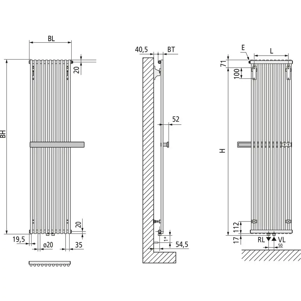 Kermi Badheizkörper Pio plus mit Bügel-E7N1V1600252X3K Kermi Badheizkörper Pio plus mit Bügel-E7N1V1600252X3K