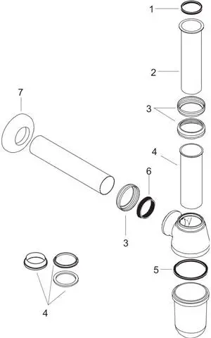 Hansgrohe Tassensiphon G 1 1/4, großes Modell, chrom-52010000 Hansgrohe Tassensiphon G 1 1/4, großes Modell, chrom-52010000
