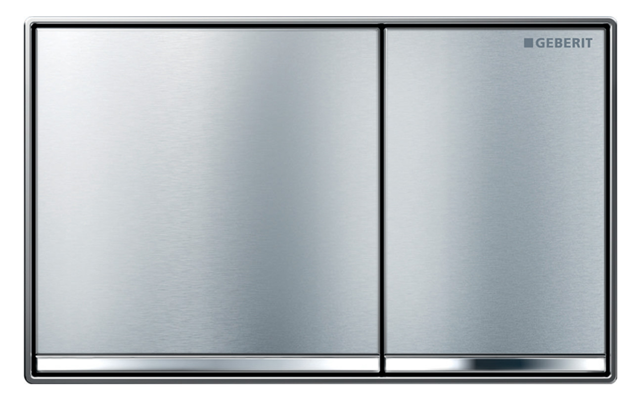 Geberit Betätigungsplatte Omega60, flächenbündig: verchromt, gebürstet, easy-to-clean-beschichtet, h-115081GH1