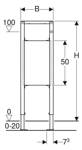 Geberit Duofix Element für Stütz- und Haltegriffe, 112 cm, barrierefrei: B=36.5cm, H=112cm, T=4cm 11-111790001